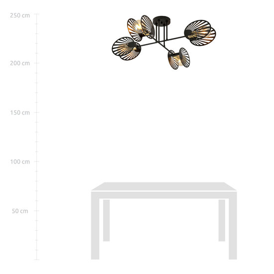 Beau plafonnier suspendu avec 4 lampes E27