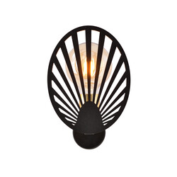 Black mysterious wall lamp with bulb E27