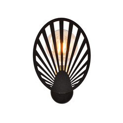 Zwarte mysterieuze wandlamp met lamp E27