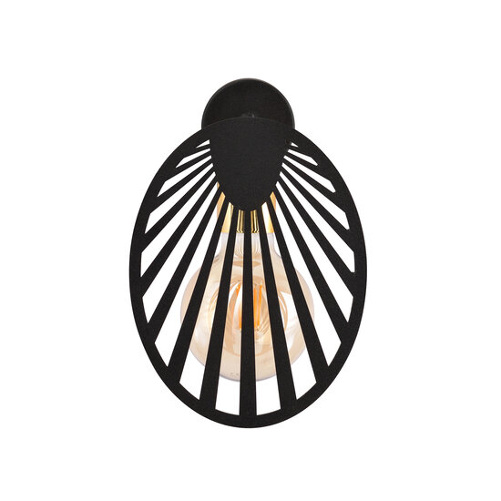 Black mysterious wall lamp with bulb E27