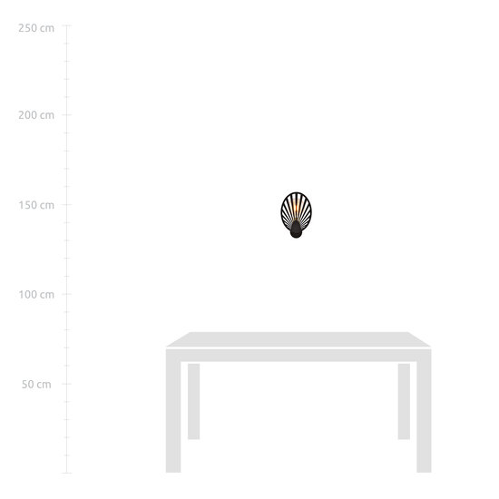 Applique mystérieuse noire avec ampoule E27