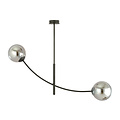Emibig Emibig Hanging lamp black with 2 curved arms and smoked bulbs E14 - Perfect for creating a cozy atmosphere