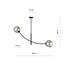 Emibig Emibig Hanglamp zwart met 2 gebogen armen en gerookte bollen E14 - Perfect voor een sfeervolle inrichting