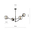 Emibig Emibig Zwarte hanglamp met 4 gebogen armen en gerookte bollen E14 - Perfect voor een sfeervolle inrichting