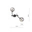 Emibig Emibig Lámpara de pared con 2 brazos en arco negros y bolas de vidrio ahumado E14 - Ideal para crear un ambiente acogedor en su hogar