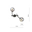 Emibig Emibig Wandlamp met 2 zwarte boog armen en glazen gerookte bollen E14 - Perfecte sfeerverlichting voor elke ruimte
