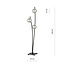 Standing floor lamp with waving arms and fume bulbs E14