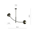 Emibig Emibig Lampe suspendue noire avec 2 bras courbés et ampoules rayées E14 - Idéale pour un éclairage élégant