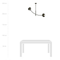 Emibig Emibig Hangende lamp zwart met 2 gebogen armen en gestreepte bollen E14 - Perfect voor een stijlvolle verlichting