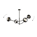 Emibig Emibig Black hanging lamp with 4 curved arms and striped bulbs E14 - Ideal for stylish lighting in your home