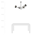 Emibig Emibig Black hanging lamp with 4 curved arms and striped bulbs E14 - Ideal for stylish lighting in your home