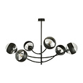 Emibig Emibig Iluminación colgante con 6 brazos curvados negros y bombillas a rayas E14 - Crea un ambiente acogedor en tu espacio