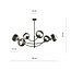 Pendulum lighting with 6 curved arms black and striped bulbs E14