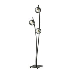 Emibig Lampe sur pied noire avec bras ondulants et ampoules à rayures E14