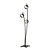 Standing black floor lamp with waving arms and bulbs with stripe E14