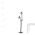 Standing black floor lamp with waving arms and bulbs with stripe E14