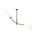 Emibig Emibig Hanglamp zwart en wit opaal glas met gebogen armen E14 - Perfect voor sfeervolle verlichting in elke ruimte