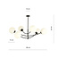 Emibig Emibig Hanging lamp 6 curved arms black and white opal glass E14 - Ideal for creating a cozy atmosphere