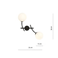 Emibig Emibig Wall lamp with double curved arms and white glass balls E14 - Ideal for creating a cozy atmosphere in any room