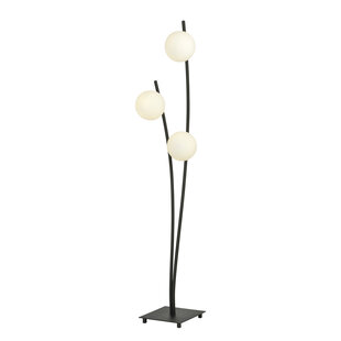 Floor lamp with waving black arms and white bulbs E14