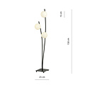vloerlamp met wuivende zwarte armen en witte bollen E14