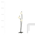 vloerlamp met wuivende zwarte armen en witte bollen E14