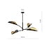 Emibig Emibig lampe suspendue noire et dorée avec 4 bras et feuilles transparentes - Parfaite pour une ambiance élégante