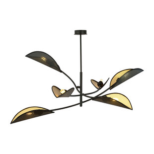 Black and gold hanging lamp with 6 arms
