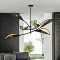 Zwart en goud hanglamp met 6 armen