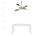Black and gold hanging lamp with 6 arms