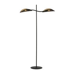 Emibig Lampe sur pied noire et dorée avec effet de feuille tombante