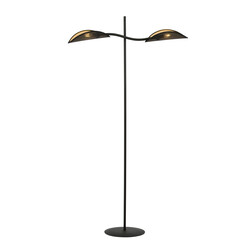 Emibig Vloerlamp zwart en goud met vallend blad effect