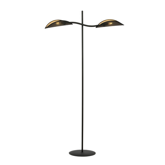 floor lamp black and gold with falling leaf effect