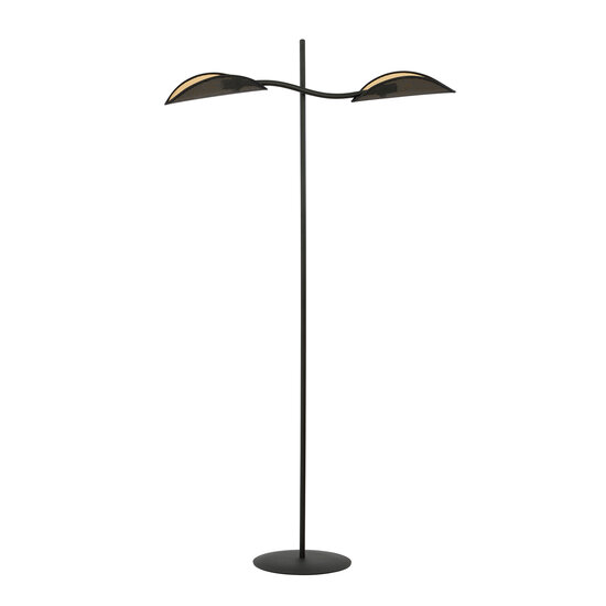 floor lamp black and gold with falling leaf effect
