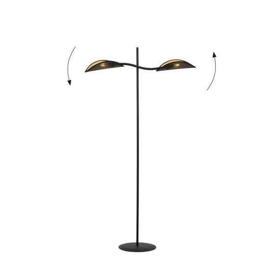 floor lamp black and gold with falling leaf effect