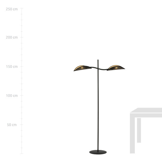 floor lamp black and gold with falling leaf effect