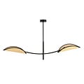 Emibig Emibig Lampe suspendue noire et en rotin avec 2 bras courbés - Parfaite pour créer une ambiance chaleureuse