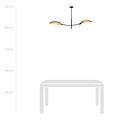 Emibig Emibig Lampe suspendue noire et en rotin avec 2 bras courbés - Parfaite pour créer une ambiance chaleureuse