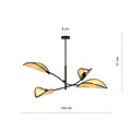 Emibig Emibig Black with rattan hanging lamp with 4 arms and transparent leaves - Create a cozy ambiance in your space