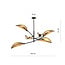 Emibig Emibig Lampe suspendue noire et en rotin avec 6 bras - Idéale pour une ambiance chaleureuse
