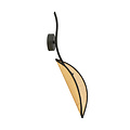 Wall lamp black and rattan with falling leaf effect