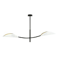 White and gold hanging lamp with 2 curved arms