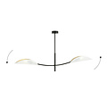 White and gold hanging lamp with 2 curved arms