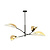 Wit met gouden hanglamp met 4 armen en transparante bladeren