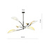 White and gold hanging lamp with 6 arms