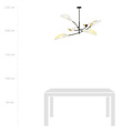 White and gold hanging lamp with 6 arms