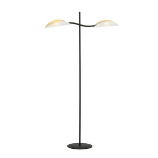 Floor lamp white and gold with falling leaf effect
