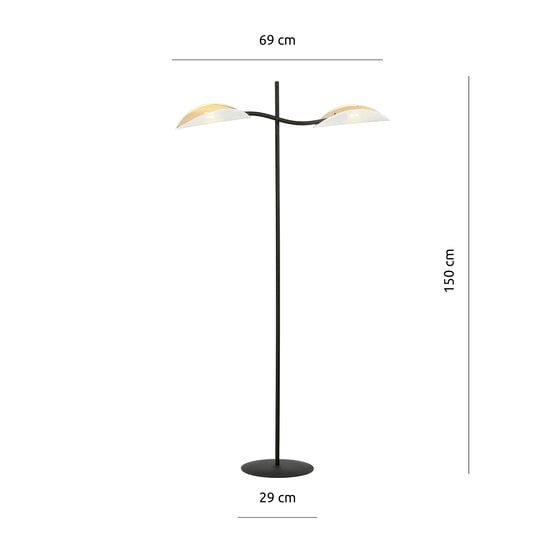 Emibig Emibig Lampe sur pied blanche et dorée avec effet feuille tombante - Créez une ambiance chaleureuse dans votre intérieur