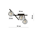 Emibig Emibig Glass and metal ceiling lamp with 3 smoked glass spheres - Create a cozy ambiance in your space