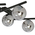 Plafondlamp met 5 gerookte bollen E14